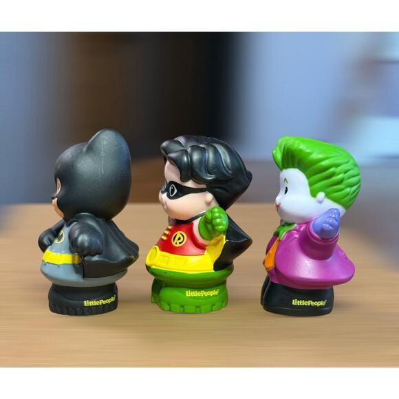 Fisher Price Little People Super Heroes Lot of 3- Batman Robin Joker #1 - Picture 3 of 5